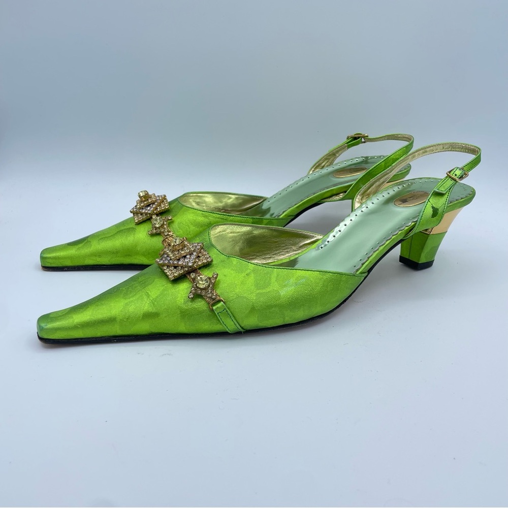 Bruno Giordano Embellished Shoes 44 Green - Picture 7 of 17